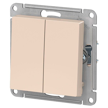 Выключатель Schneider Electric AtlasDesign 2-клавишный сх.5, 10АХ, бежевый, механизм - Электрика, НВА - Выключатели и розетки - Выключатели - . Магазин оборудования для автономного и резервного электропитания Ekosolar.ru в Новосибирске