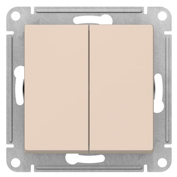 Переключатель Schneider Electric AtlasDesign 2-клавишный сх.6, 10АХ, бежевый механизм - Электрика, НВА - Выключатели и розетки - Выключатели - . Магазин оборудования для автономного и резервного электропитания Ekosolar.ru в Новосибирске