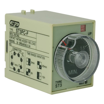 Реле времени 220V ST3PC-F (0.25-2m/20m/2h/12h) Энергия - Электрика, НВА - Реле, автоматизация и управление - Реле времени - . Магазин оборудования для автономного и резервного электропитания Ekosolar.ru в Новосибирске